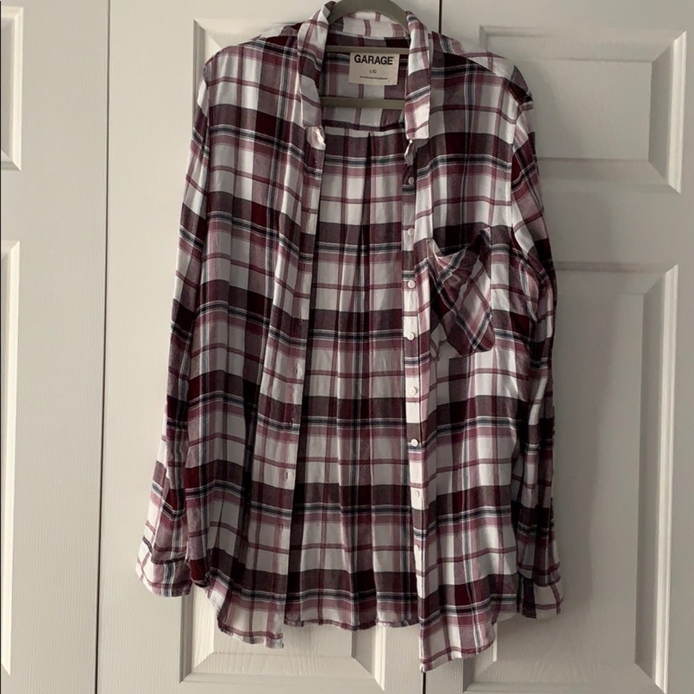 Maroon and White flannel